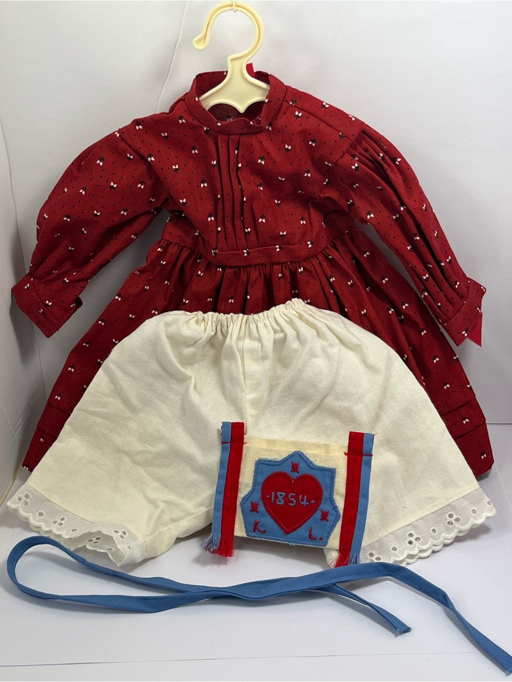 American Girl Kirsten School Dress 1854 Spoon Bag Pantalettes Lot Pleasant Co